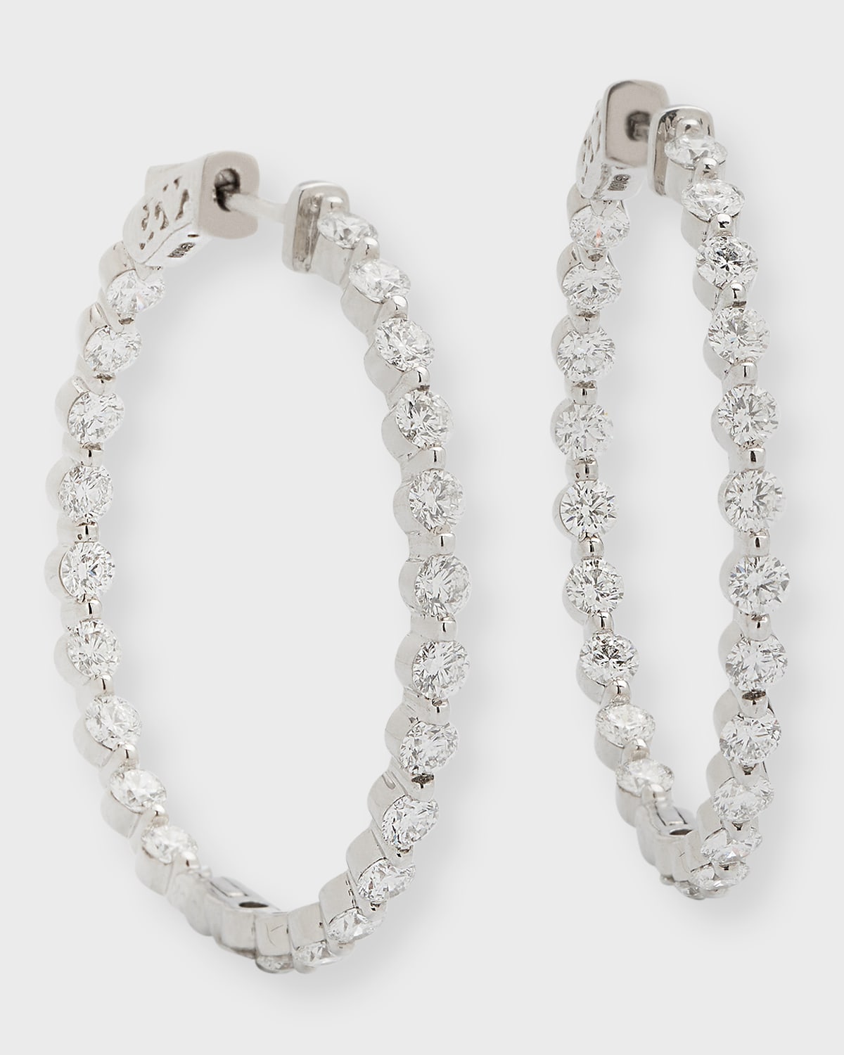 Cassidy Diamonds 18k White Diamond Inside-out Hoop Earrings