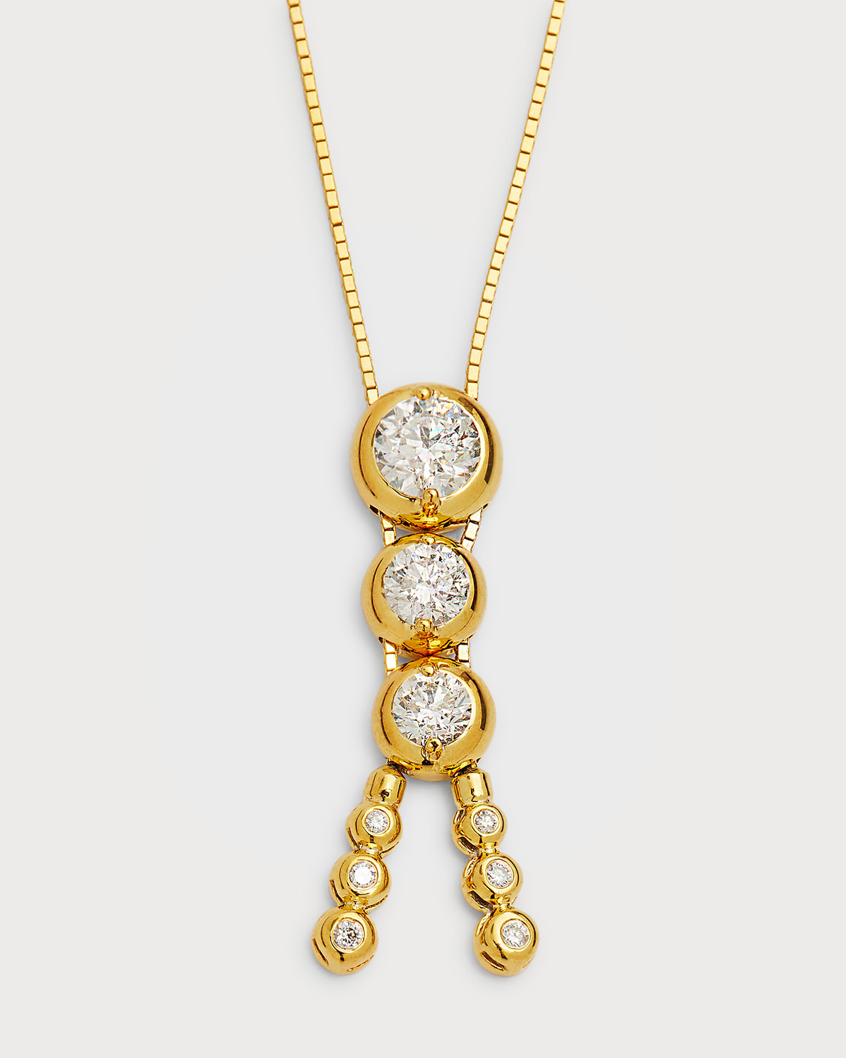 18K Yellow Gold Diamond Pendant Necklace