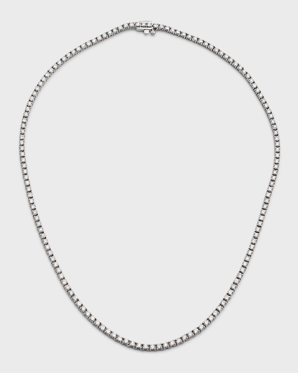 18K White Gold 4-Prong Diamon Tennis Necklace