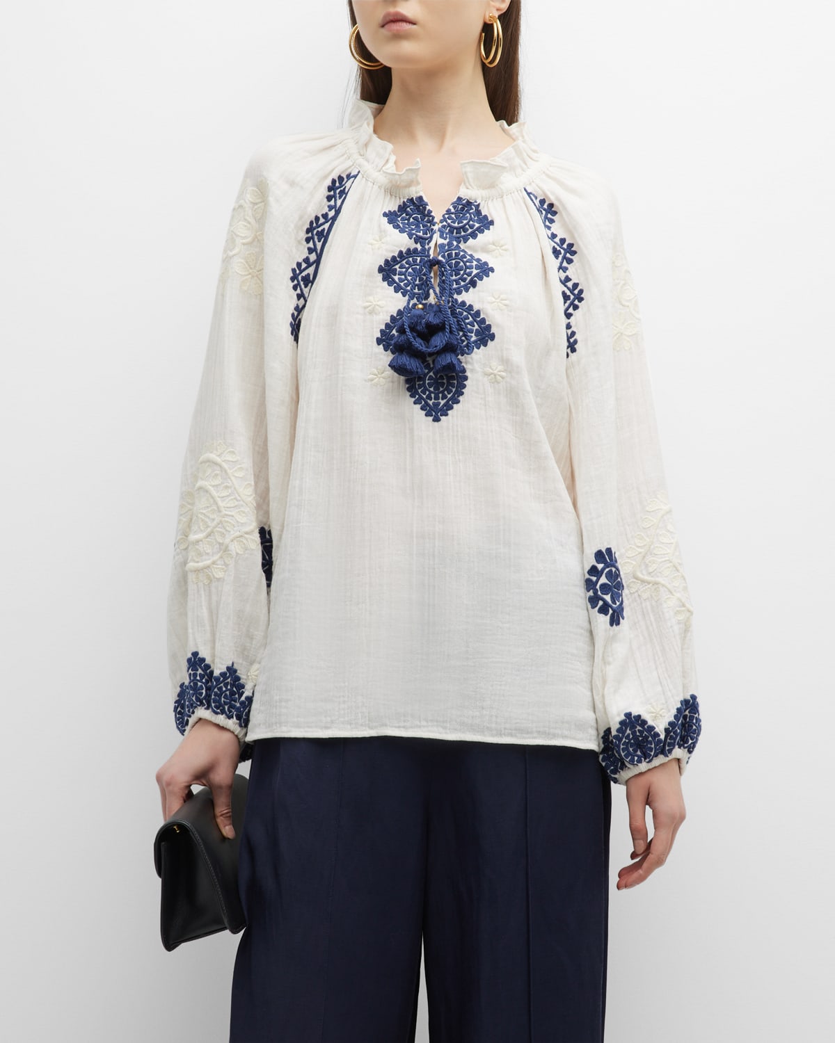 Figue Magnolia Embroidered Top
