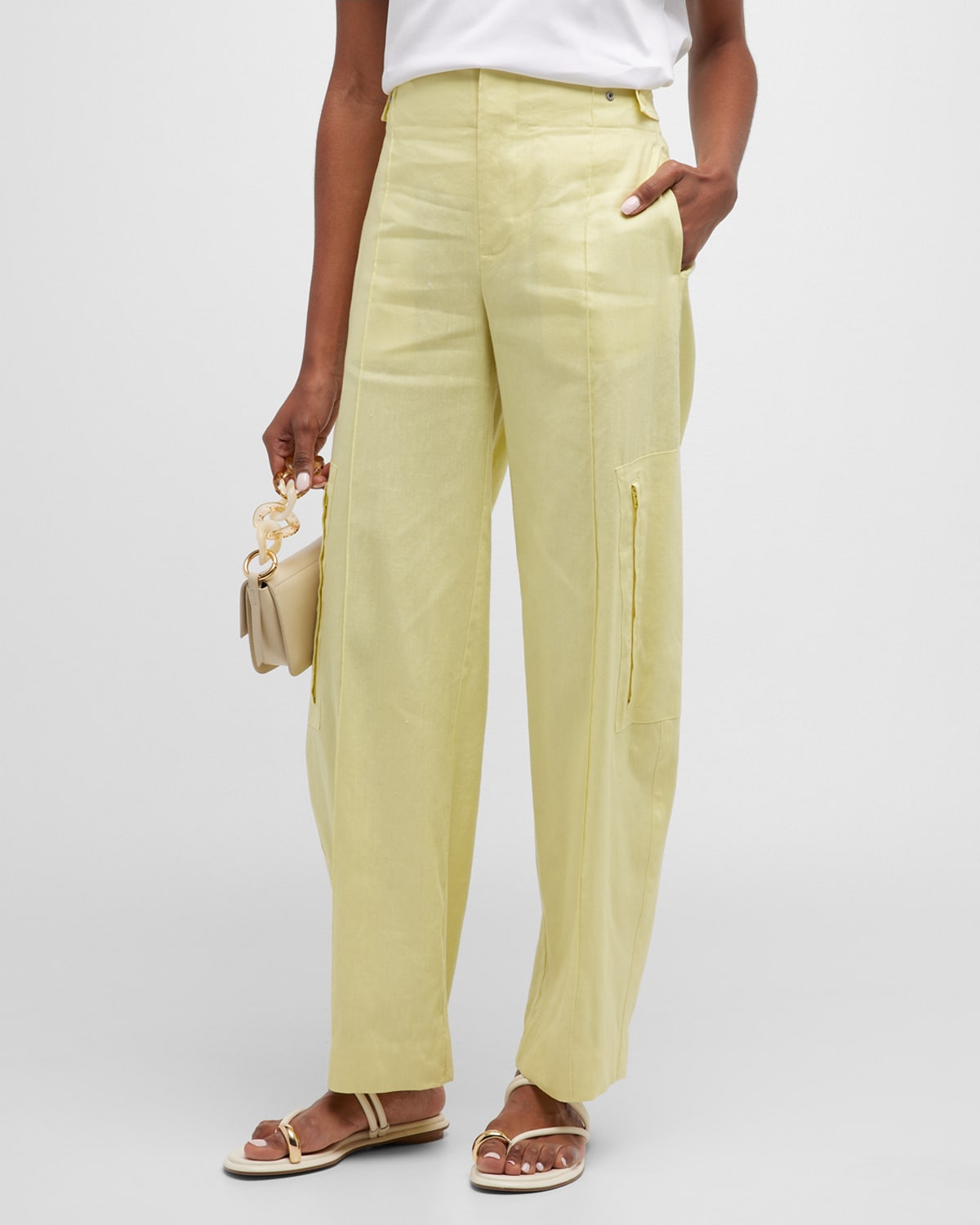 Shop Vince High-waist Tailored Utility Trousers In Pomelo