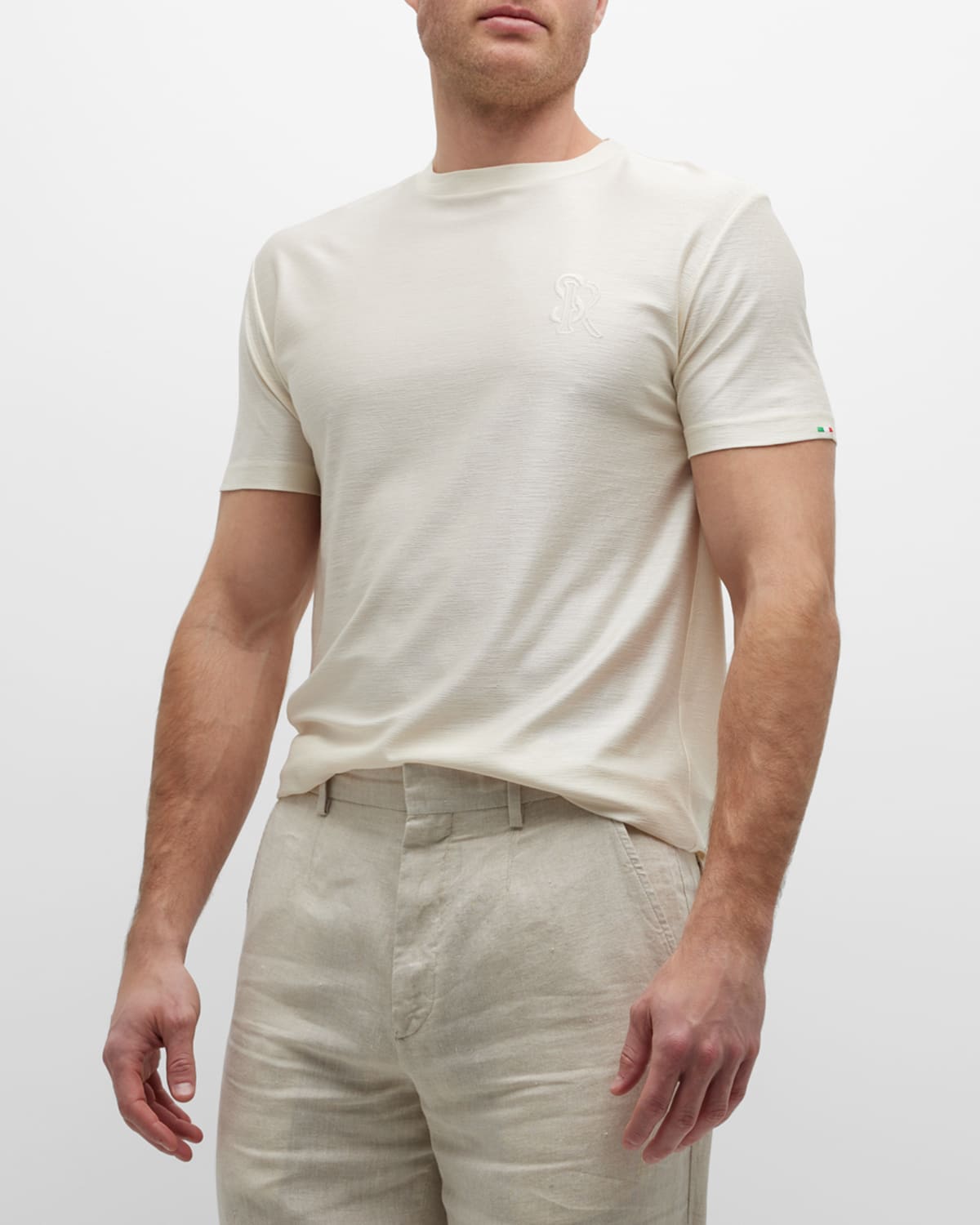 Men's Embroidered Silk T-Shirt