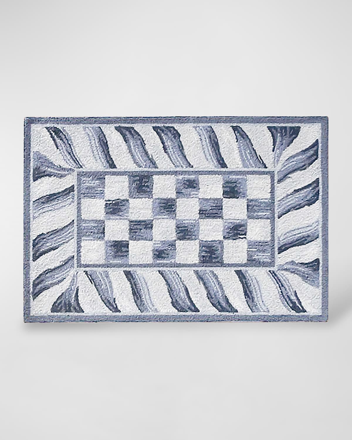 Mackenzie-childs Sterling Check Wool Rug