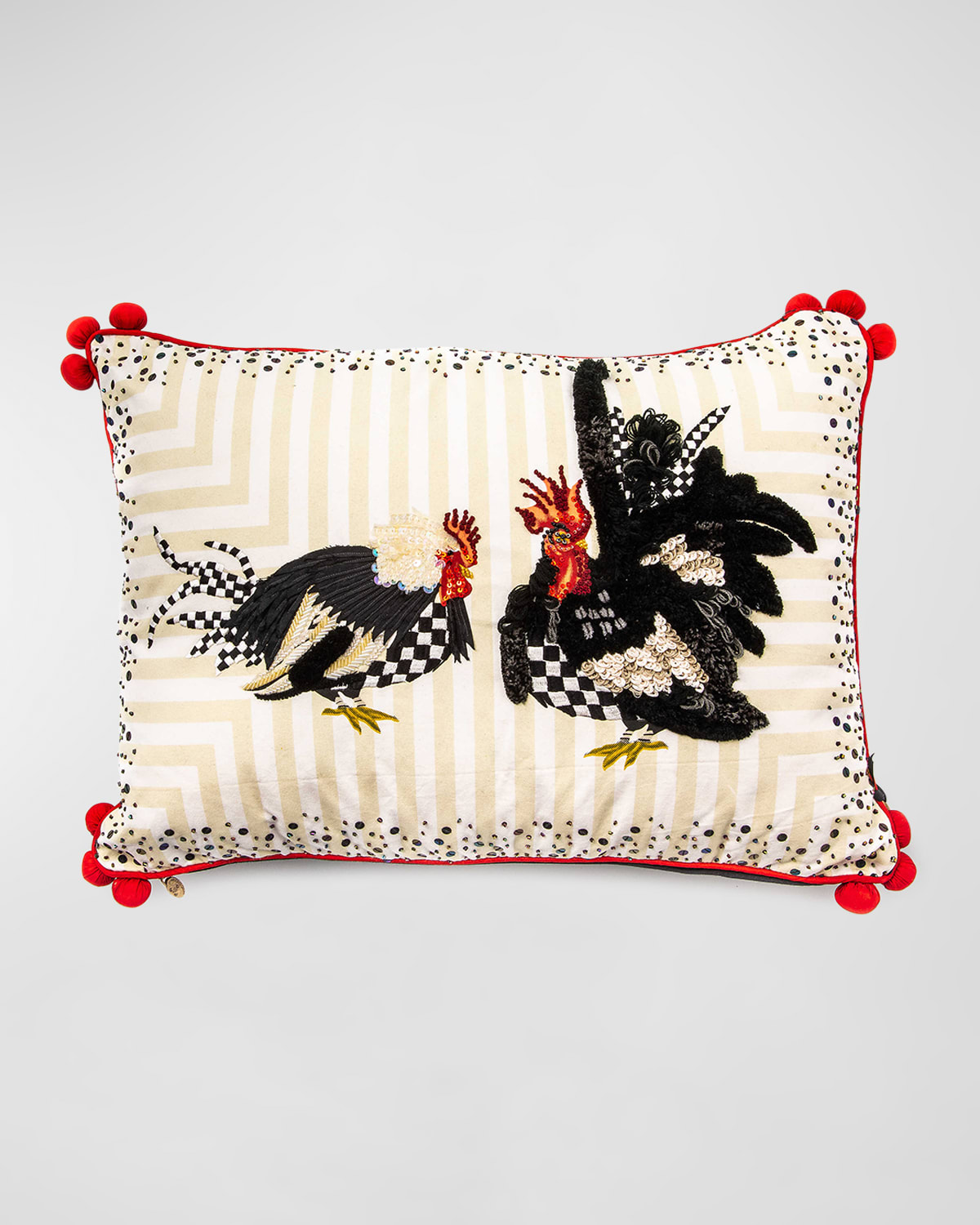 Mackenzie-childs Chicken & Rooster Lumbar Pillow