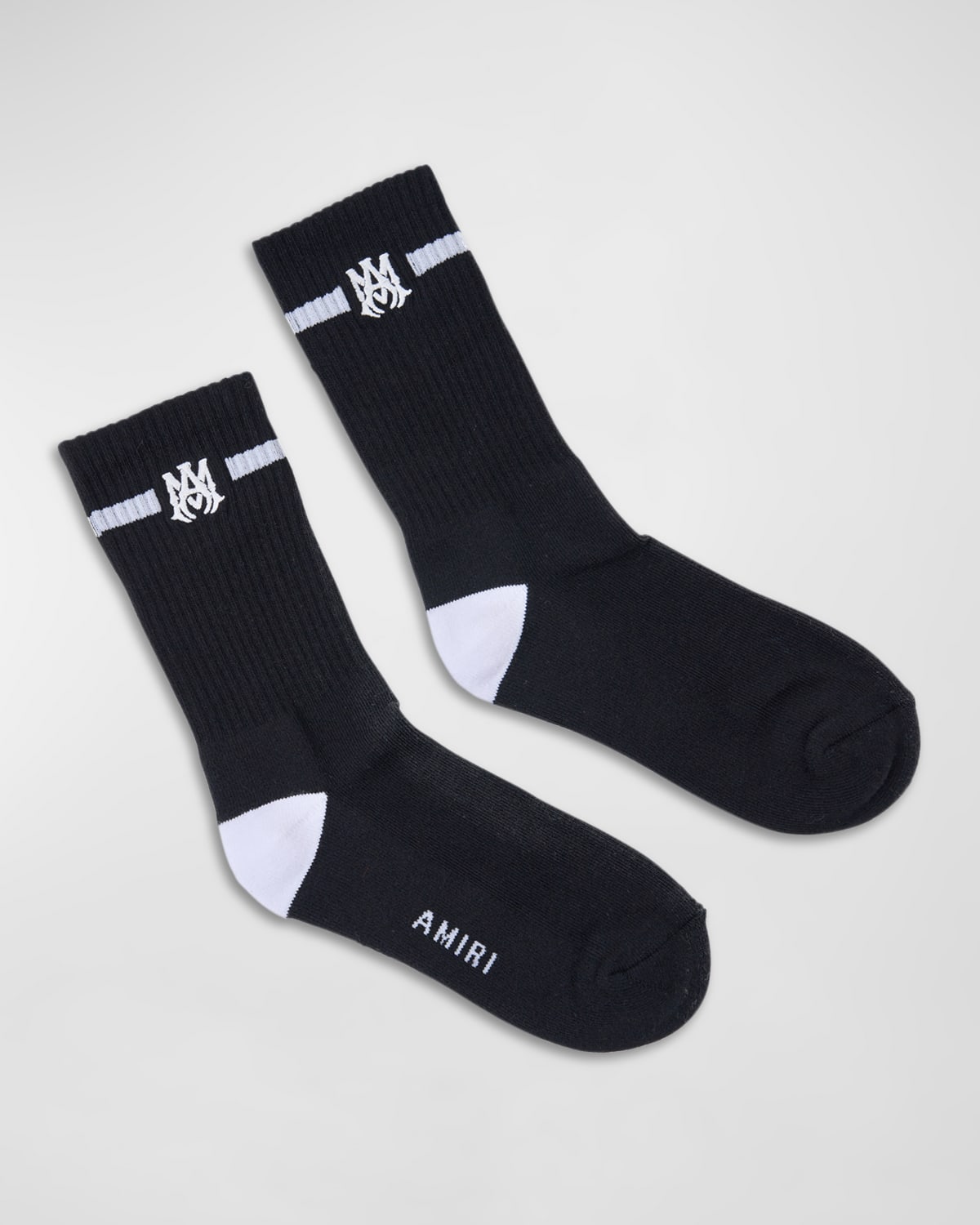 Kid's Logo Ribbed Cotton-Blend Socks