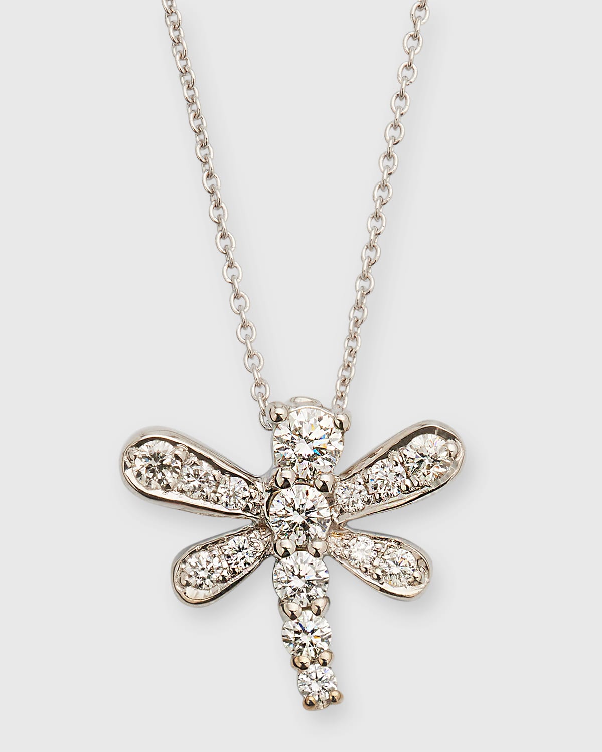 Roberto Coin Women's Tiny Treasures 18k White Gold & Diamond Dragonfly Pendant Necklace