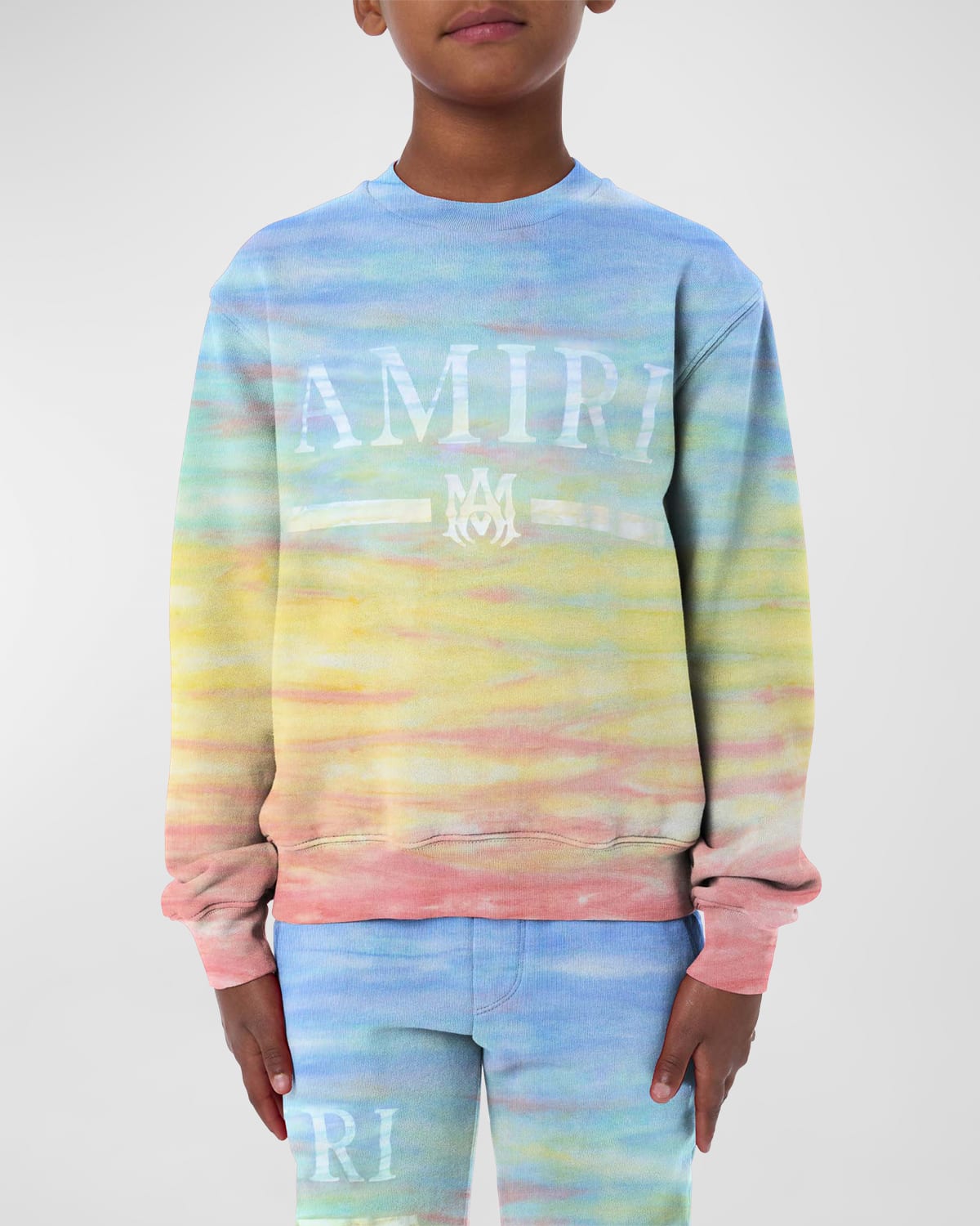 AMIRI KID'S TIE DYE LOGO-PRINT SWEATSHIRT