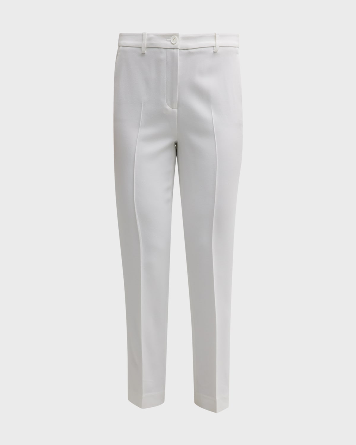 Michael Kors Black Slim Pants With Concealed Fastening In Cotton Woman In Optic Whit