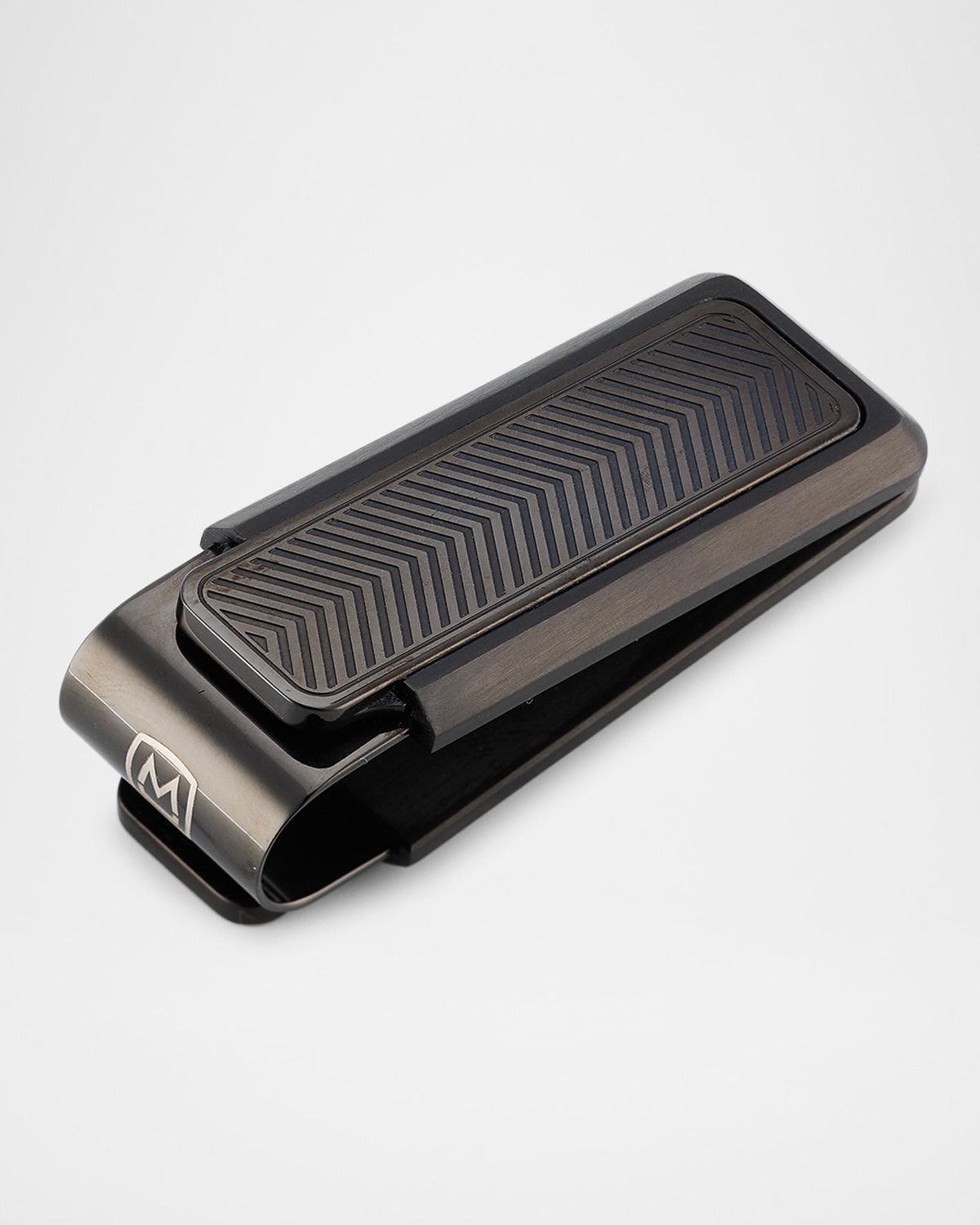 M Clip Men's Chevron Ip Black Stainless Steel Money Clip