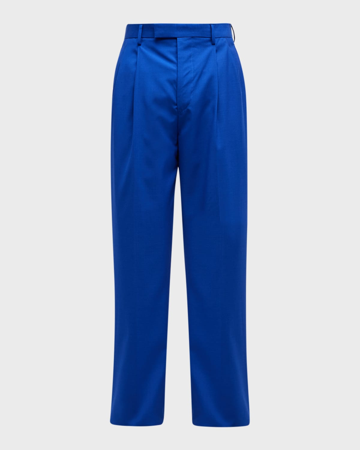 Versace Silk And Wool Blend Trousers In Electric Blue