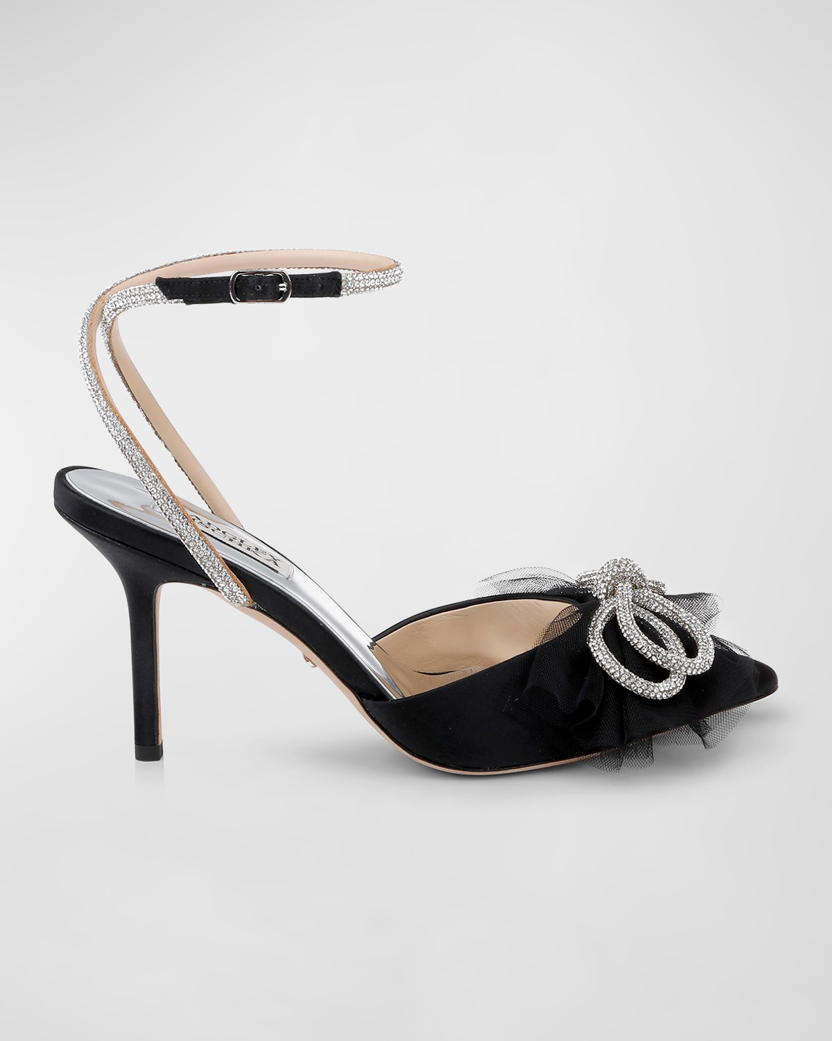 Badgley Mischka Women's Sacred Embellished Ankle Strap Pumps In Blacksatin