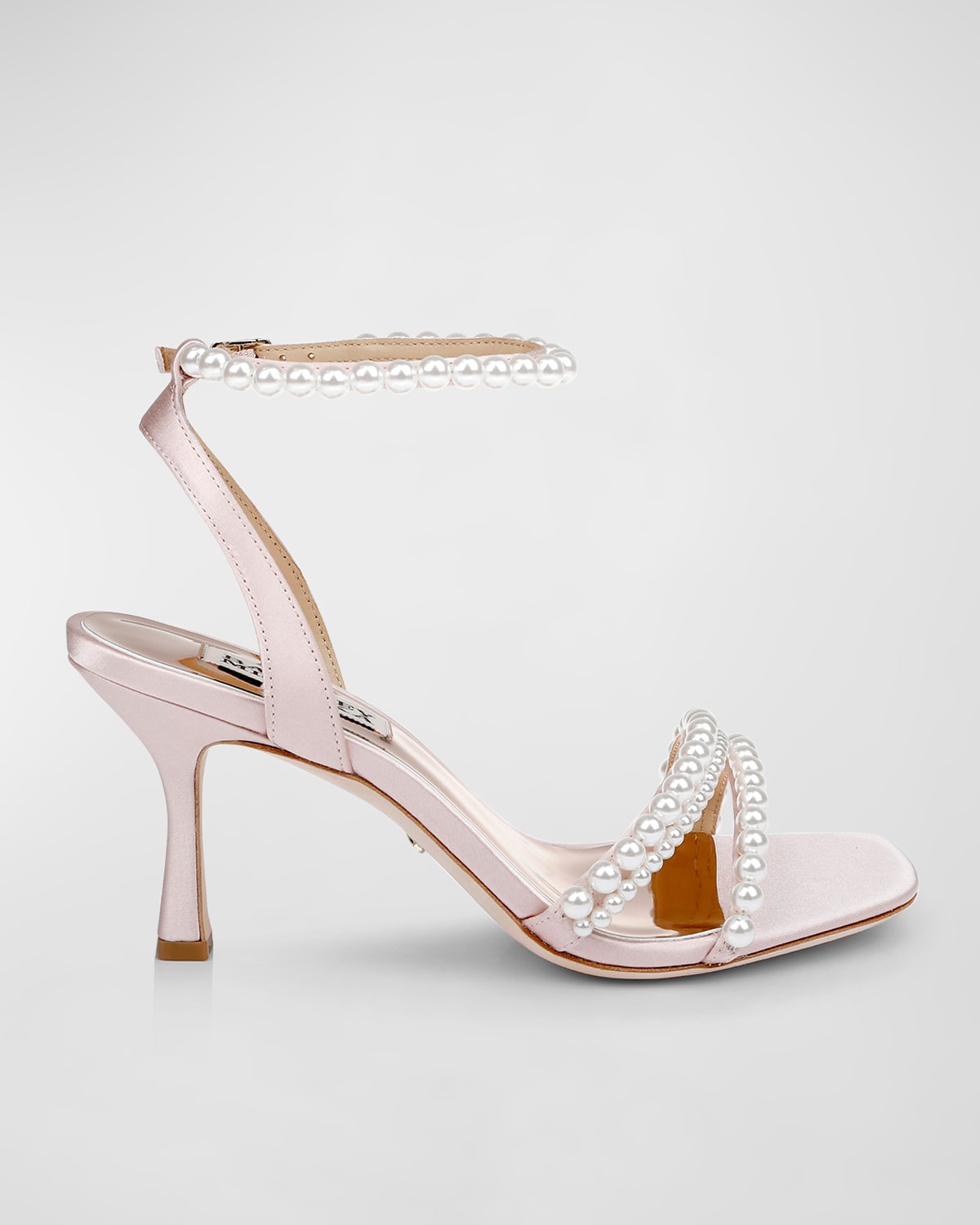 Flame Pearly Satin Stiletto Sandals