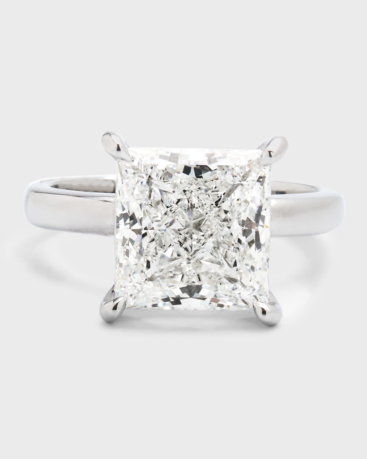 Lab Grown Diamond Platinum Princess-Cut Solitaire Ring, Size 6
