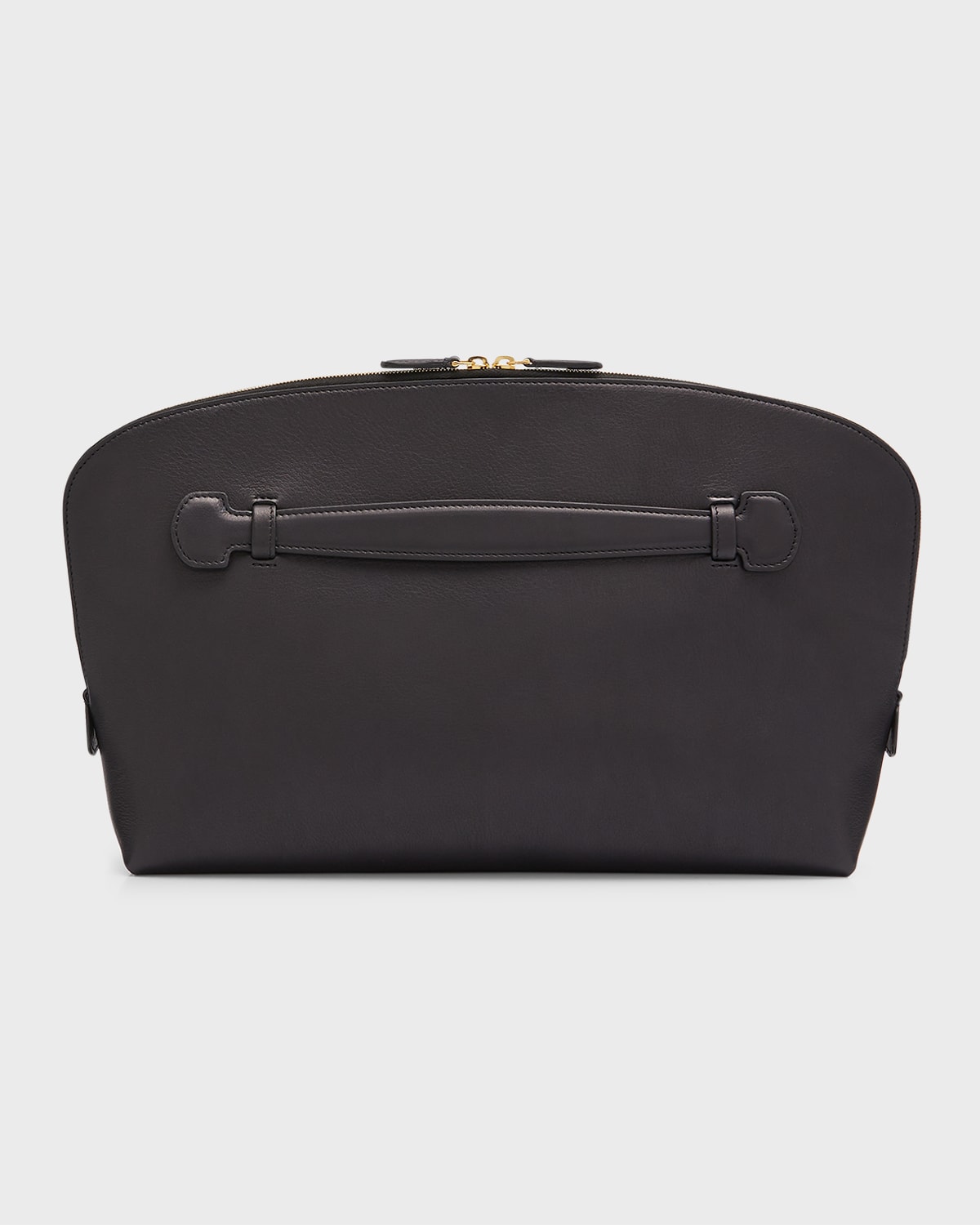 The Row Ellie Clutch Bag In Saddle Leather In Black