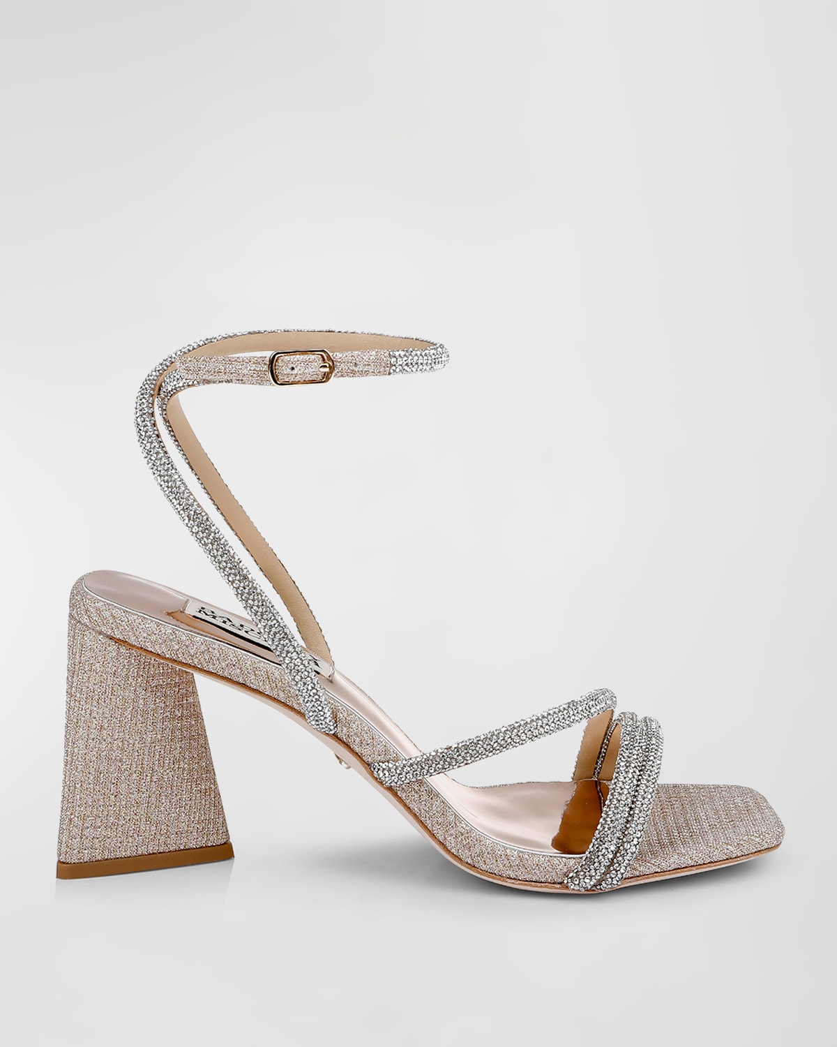 BADGLEY MISCHKA FREEDOM RHINESTONE BLOCK-HEEL SANDALS