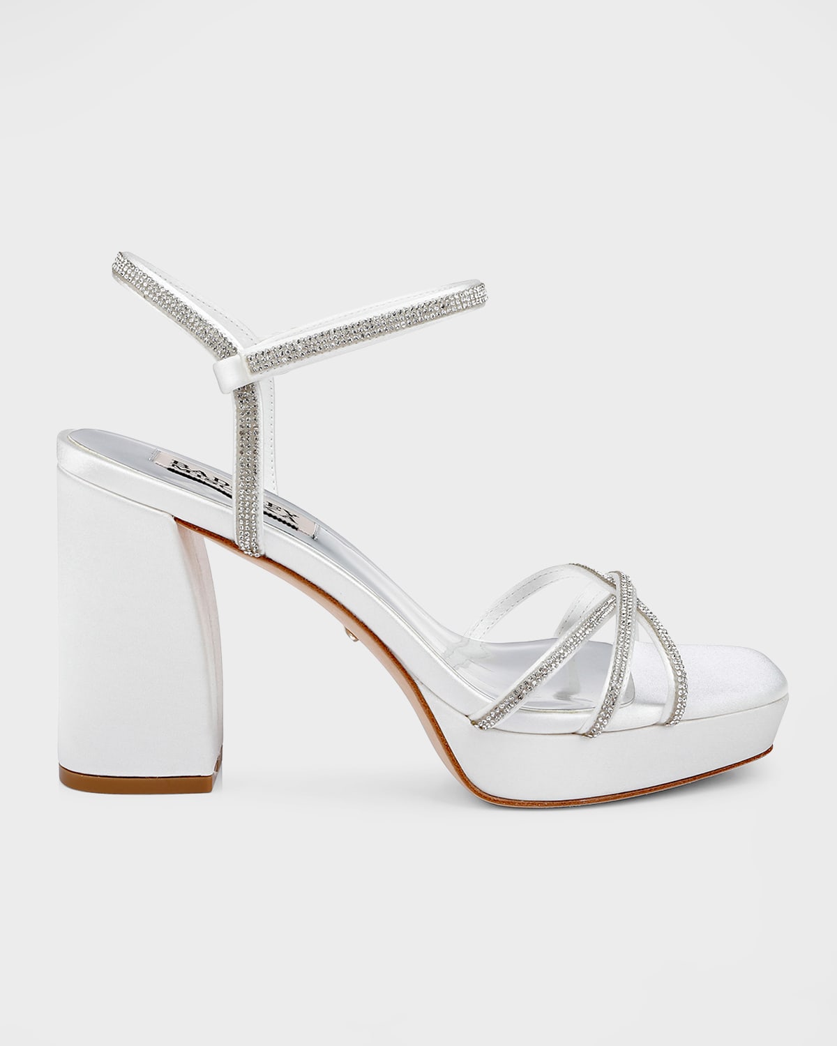 BADGLEY MISCHKA FRIDA EMBELLISHED CAGED PLATFORM SANDALS