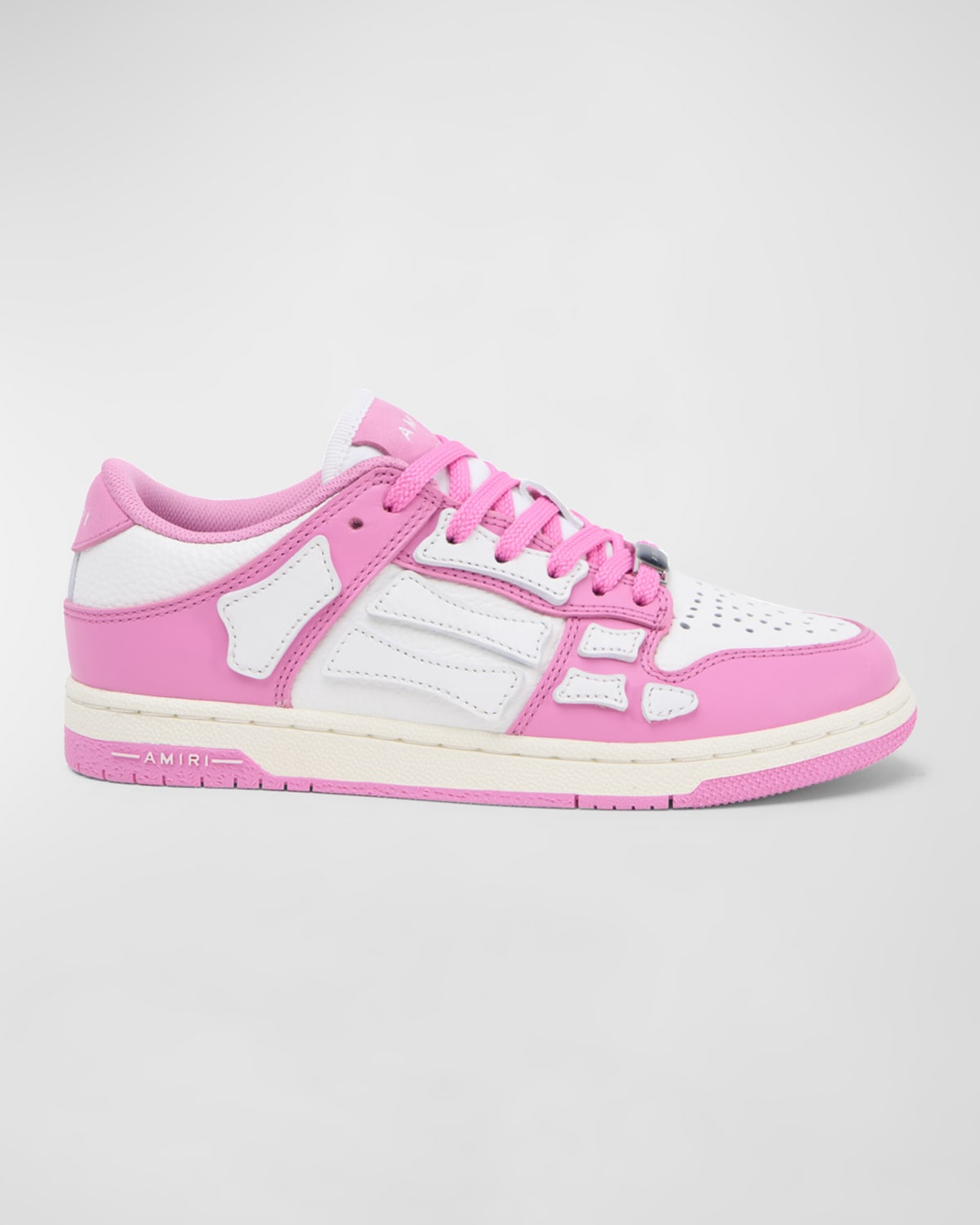Amiri Kids' Colour-block Panel Logo Sneakers In Pink