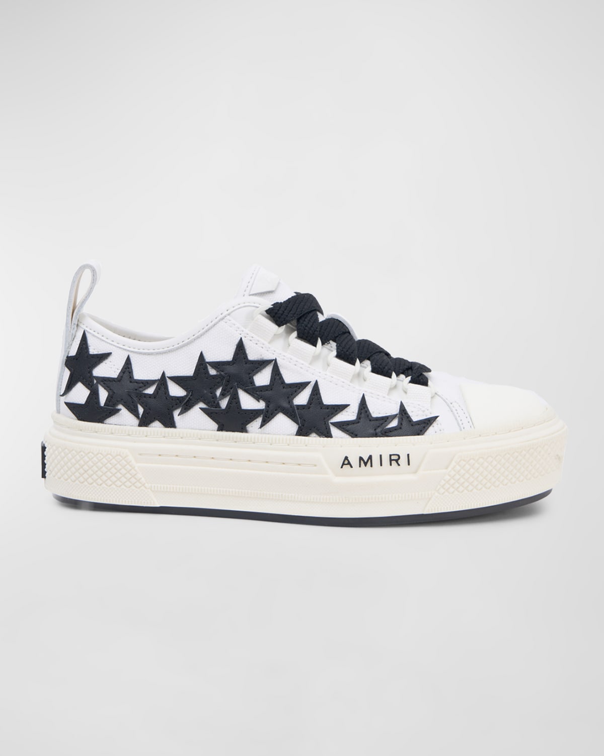 Amiri Kids' Star-patch Low-top Trainers In White Black-canva