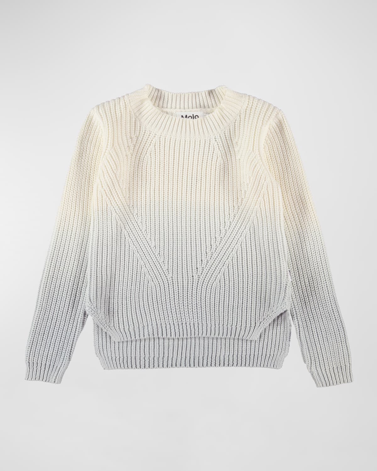 Girl's Gillis Dip-Dye Cable-Knit Sweater, Size 4-7