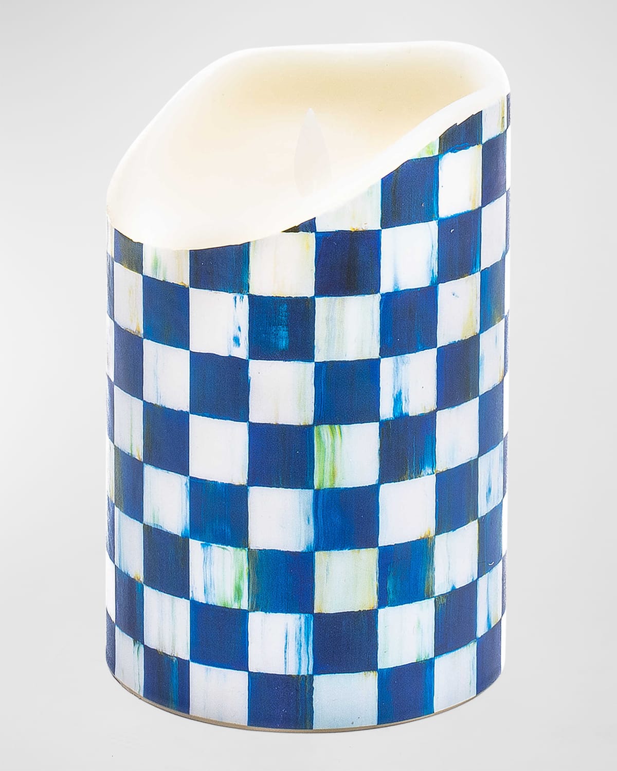 Mackenzie-childs Royal Check Flicker Pillar Candle - 6"