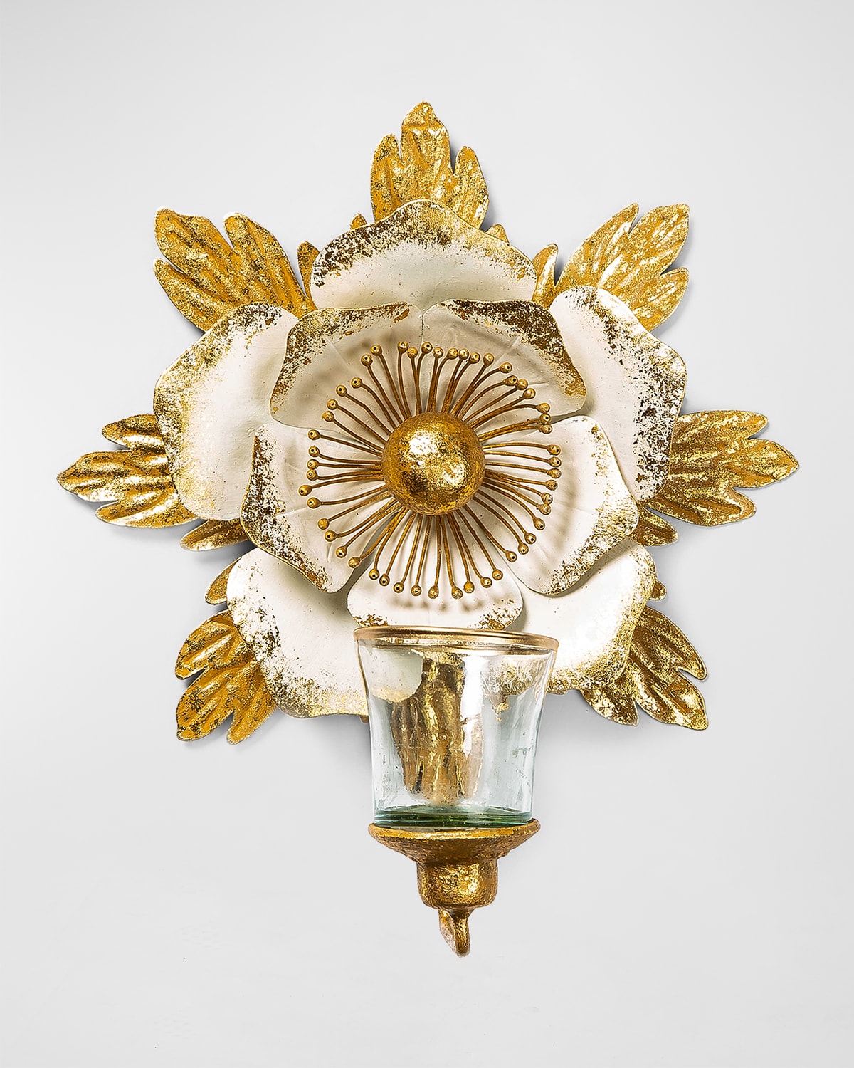 MACKENZIE-CHILDS GOLDEN ANEMONE CANDLE SCONCE