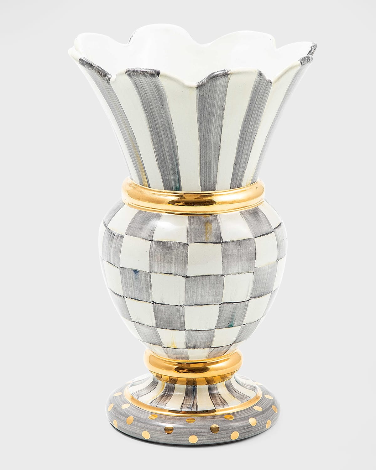 Mackenzie-childs Sterling Check Great Vase In Multi