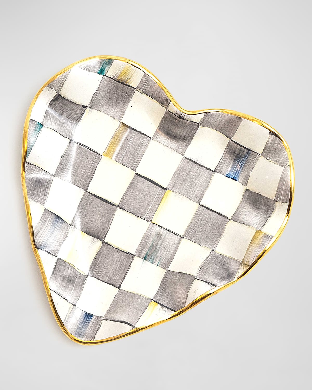 Mackenzie-childs Sterling Check Heart Plate
