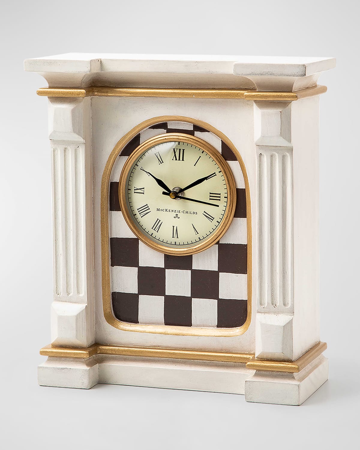 Mackenzie-childs Courtly Check Mantle Clock Light Stain