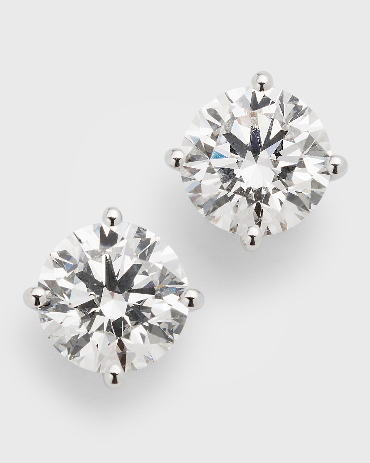 Neiman Marcus Lab Grown Diamonds Lab Grown Diamond 18k White Gold Round Stud Earrings, 5.0tcw