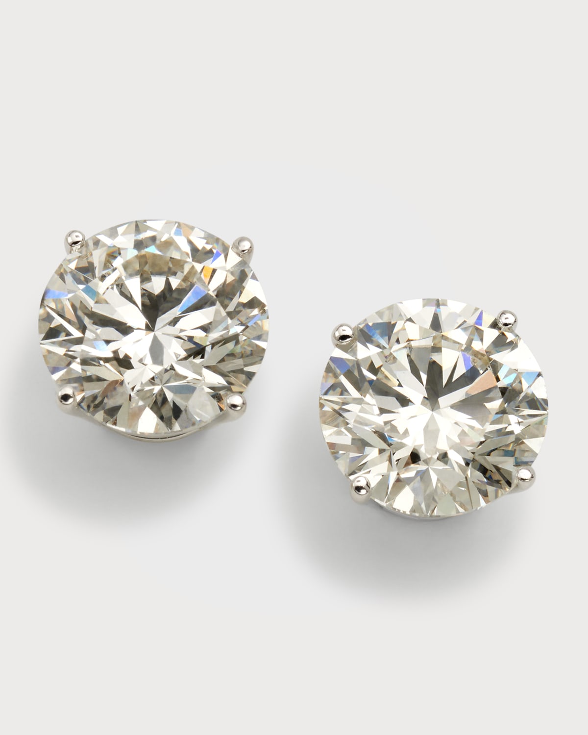 Lab Grown Diamond 18K White Gold Round Stud Earrings, 6.0tcw