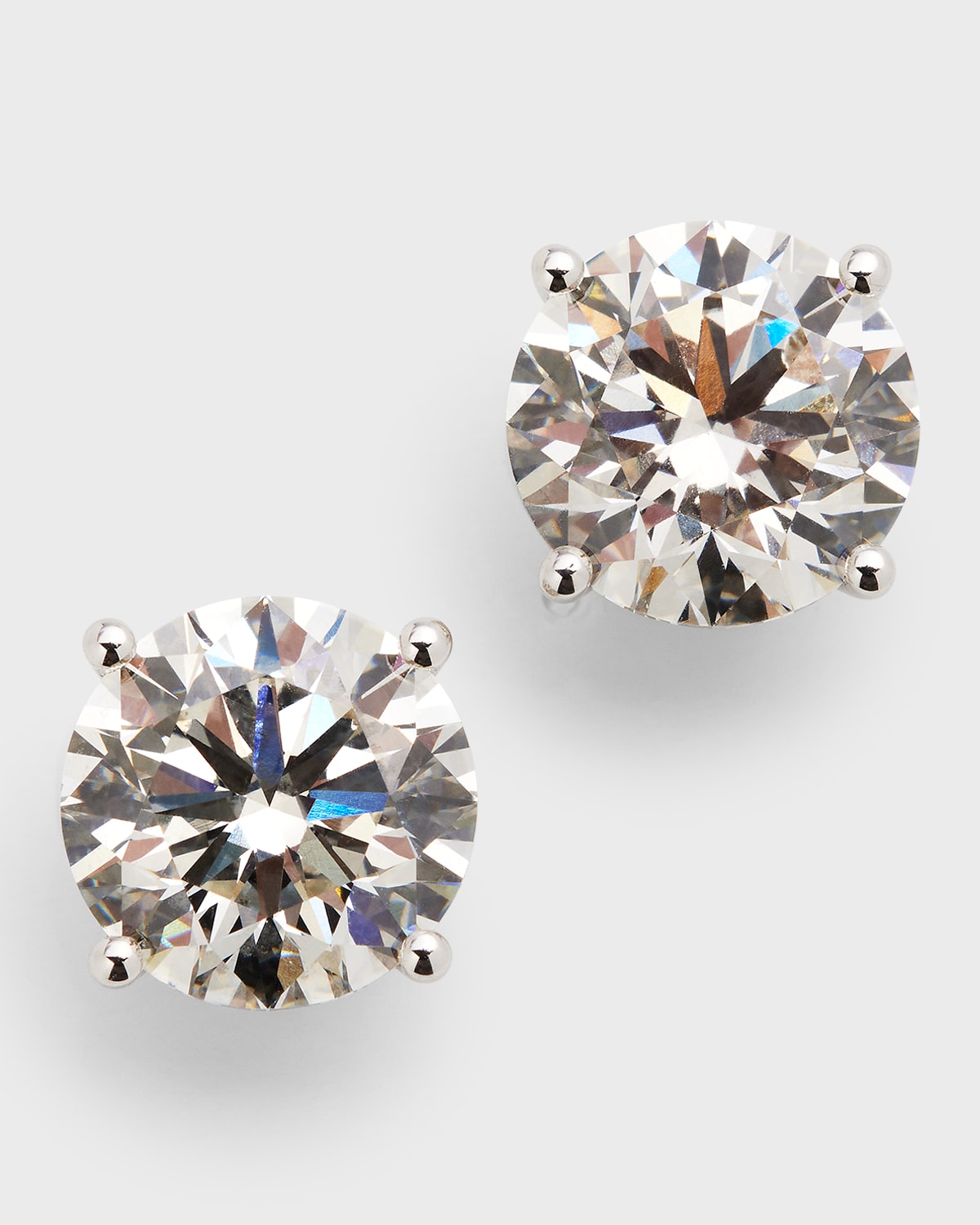 Neiman Marcus Lab Grown Diamonds Lab Grown Diamond 18k White Gold Round Stud Earrings, 8.0tcw