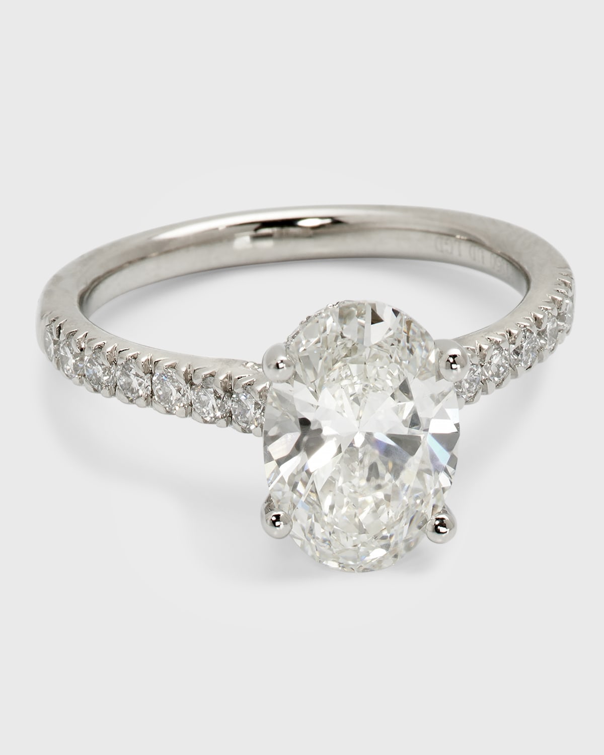 Platinum Oval & Round Lab-Grown Diamond Ring