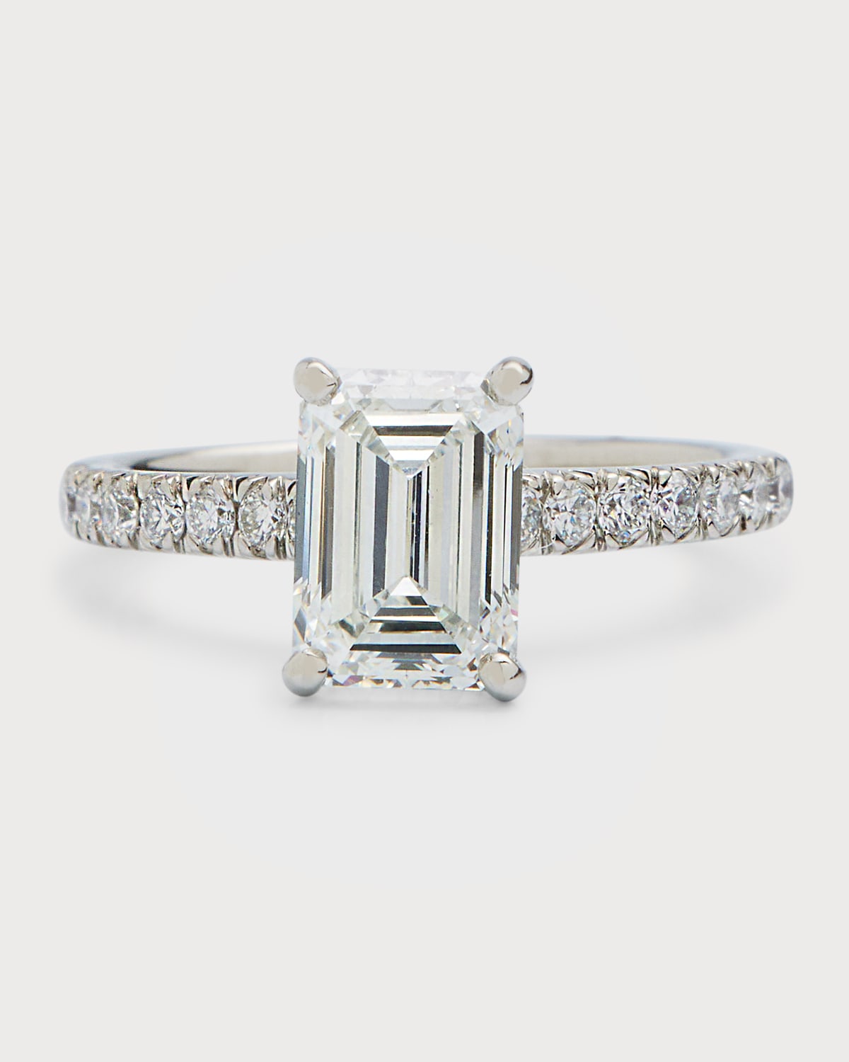 Platinum Emerald-Cut Lab-Grown Diamond Ring