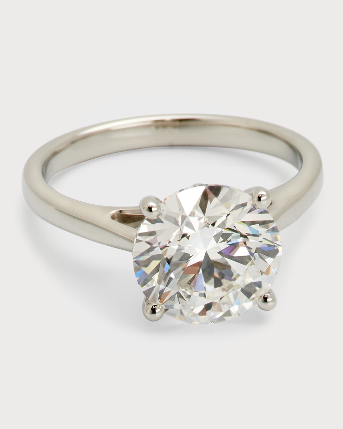 Neiman Marcus Lab Grown Diamonds Lab Grown Diamond Platinum Round Solitaire Ring, 3.0tcw
