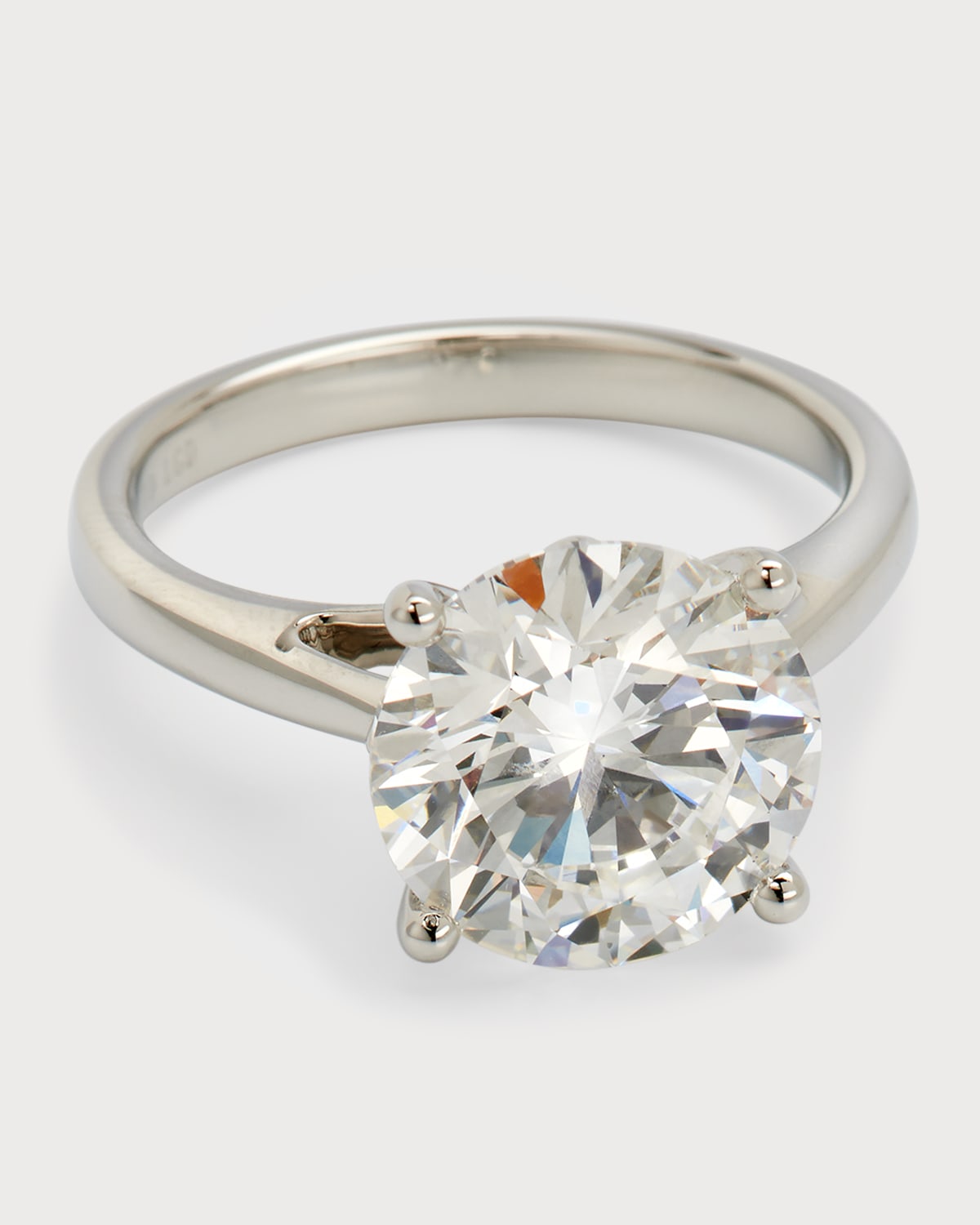 Neiman Marcus Lab Grown Diamonds Lab Grown Diamond Platinum Round Solitaire Ring, 4.0tcw