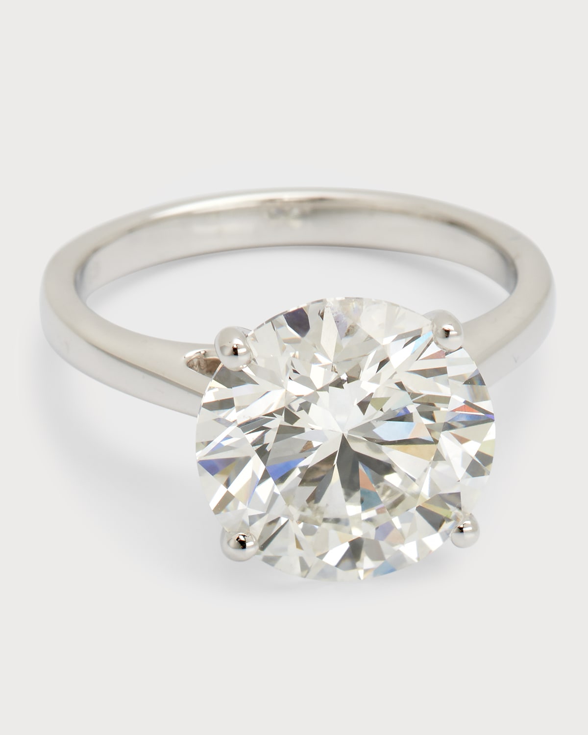 Lab Grown Diamond Platinum Round Solitaire Ring, 5.0tcw