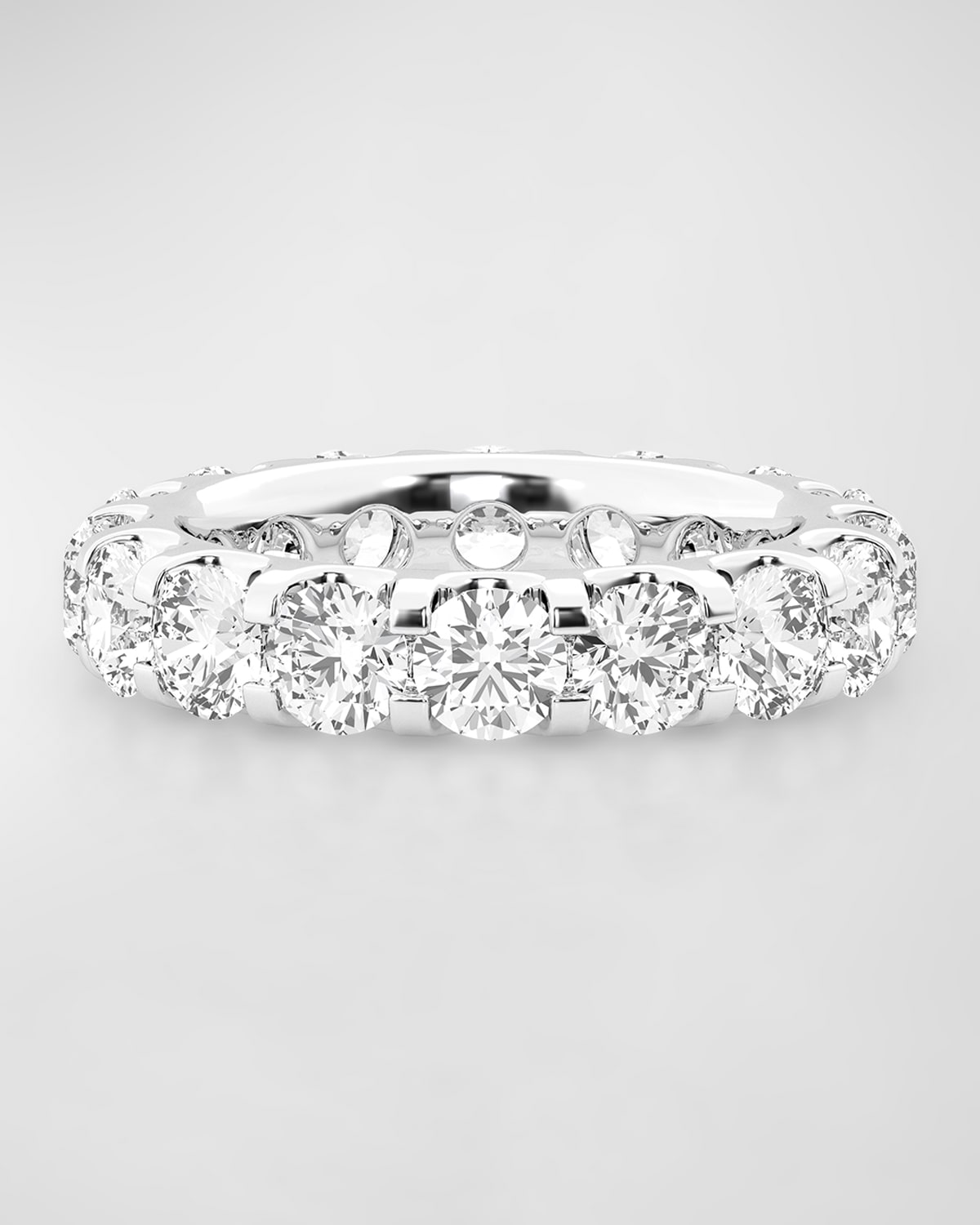 Lab Grown Diamond 18K White Gold Eternity Ring, 5.0tcw