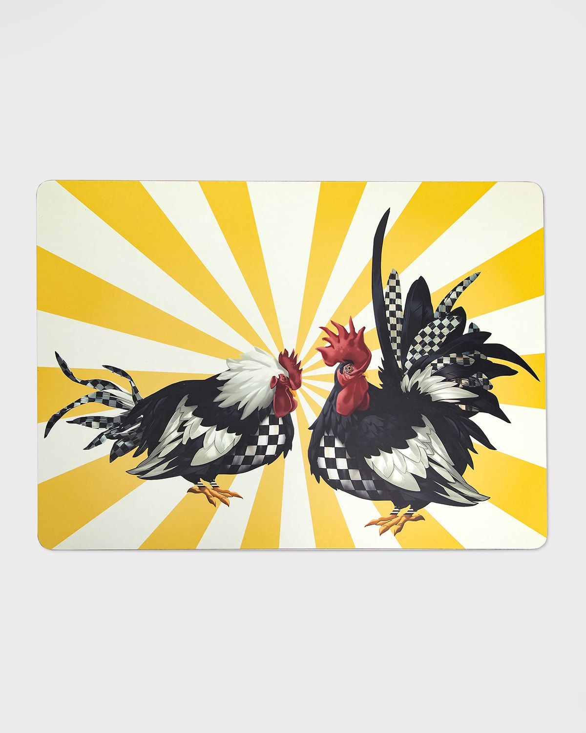 Mackenzie-childs Sunrise Rooster Cork Back Placemats, Set Of 4