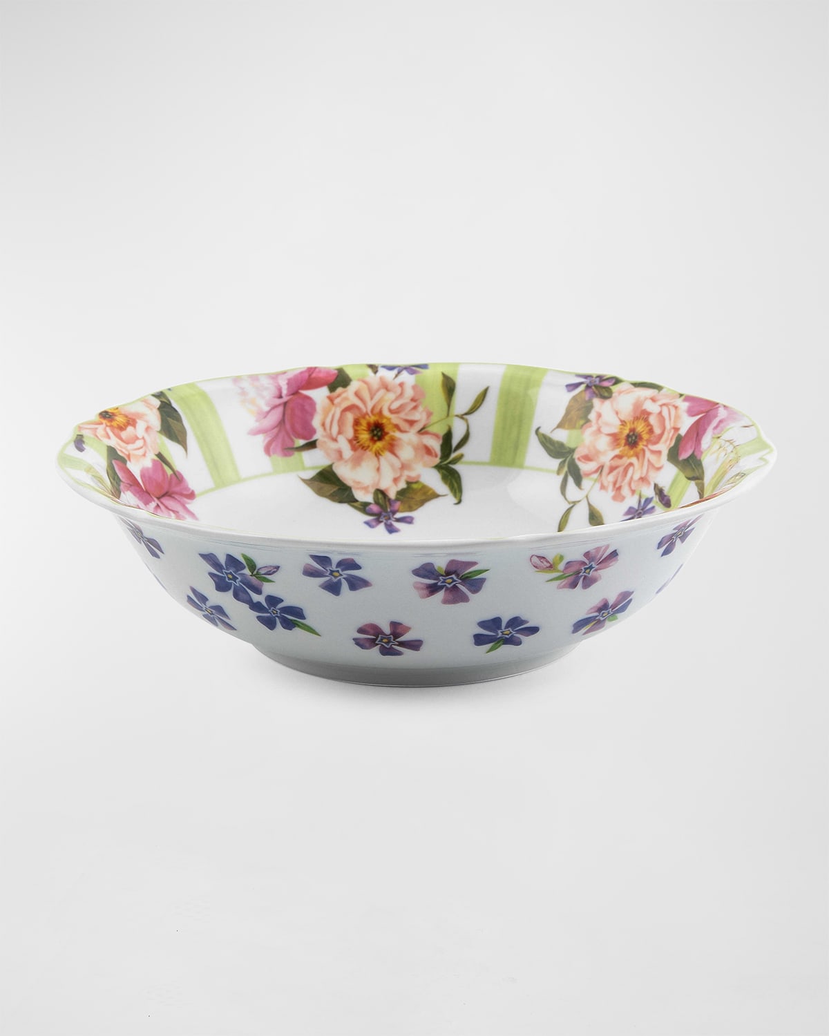 Mackenzie-childs Wildflowers Serving Bowl, Green