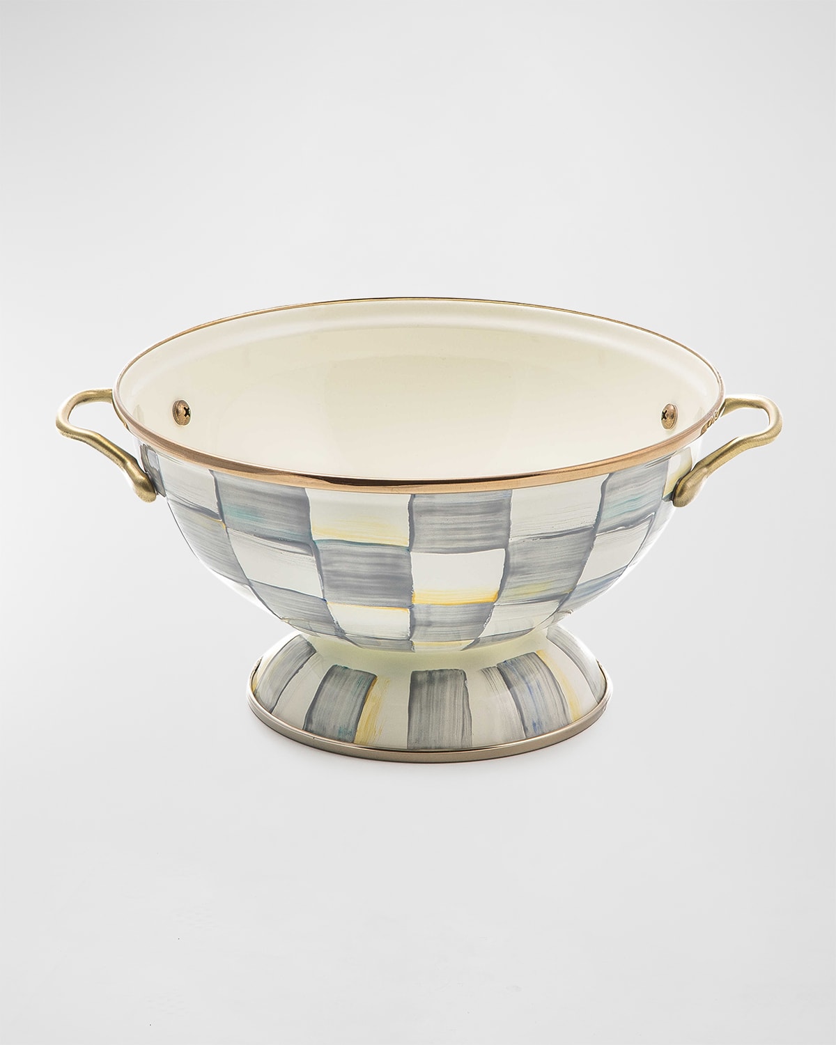 Mackenzie-childs Sterling Check Enamel Almost Everything Bowl