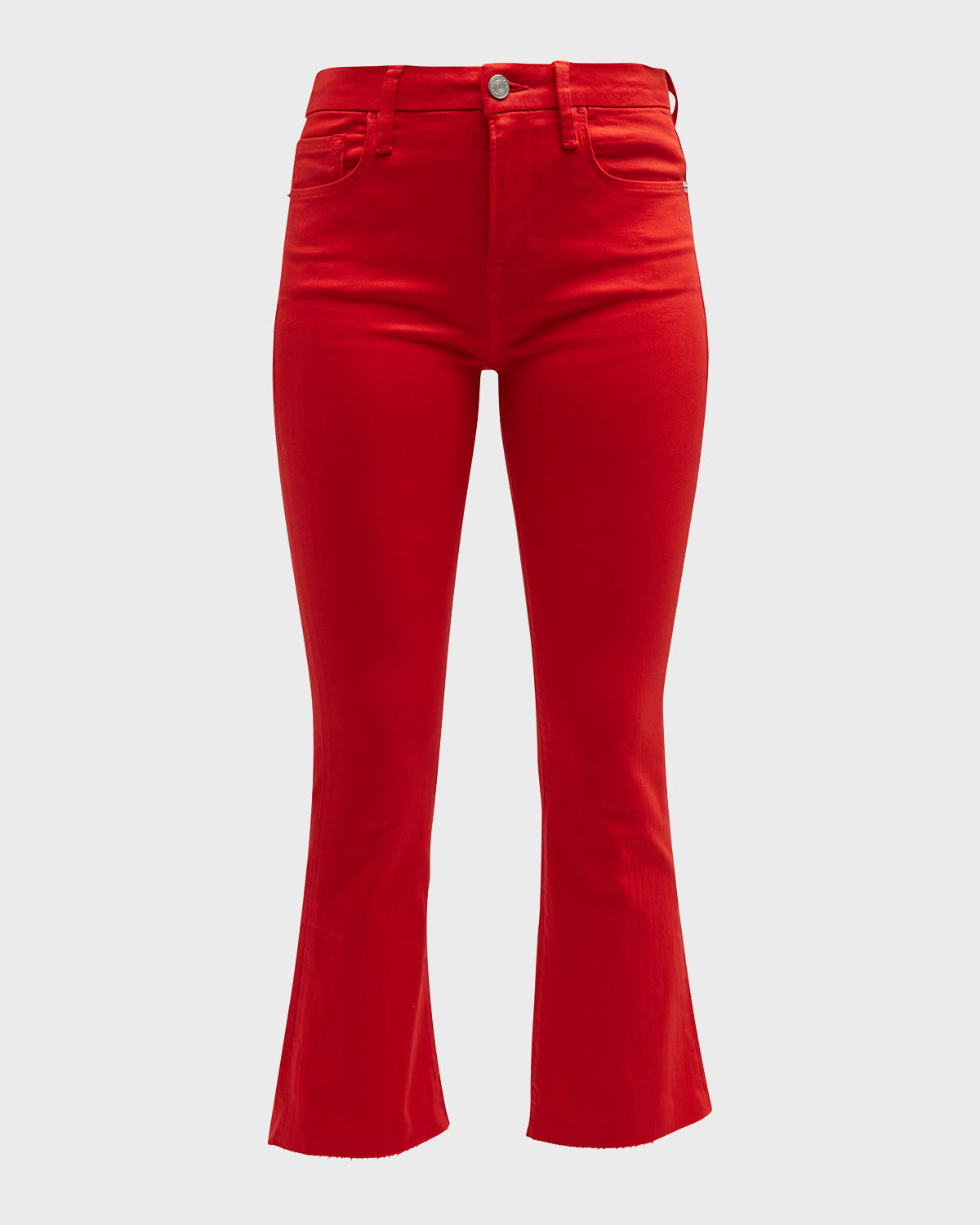 Frame Le Crop Mini Boot High-rise Jeans In Bright Red