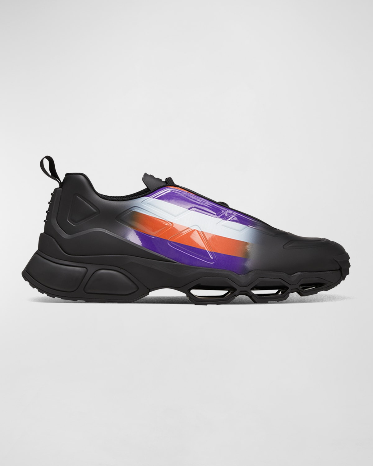 Prada Black Rubber Collision Cross Sneakers | ModeSens