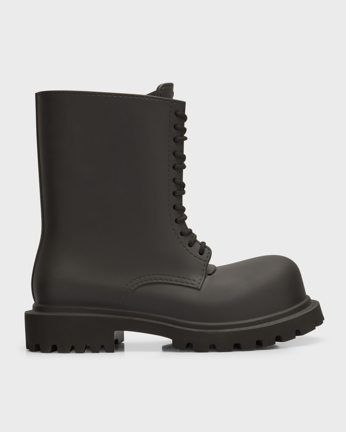Shop Balenciaga Men's Steroid Oversized Leather Army Boots In Noir