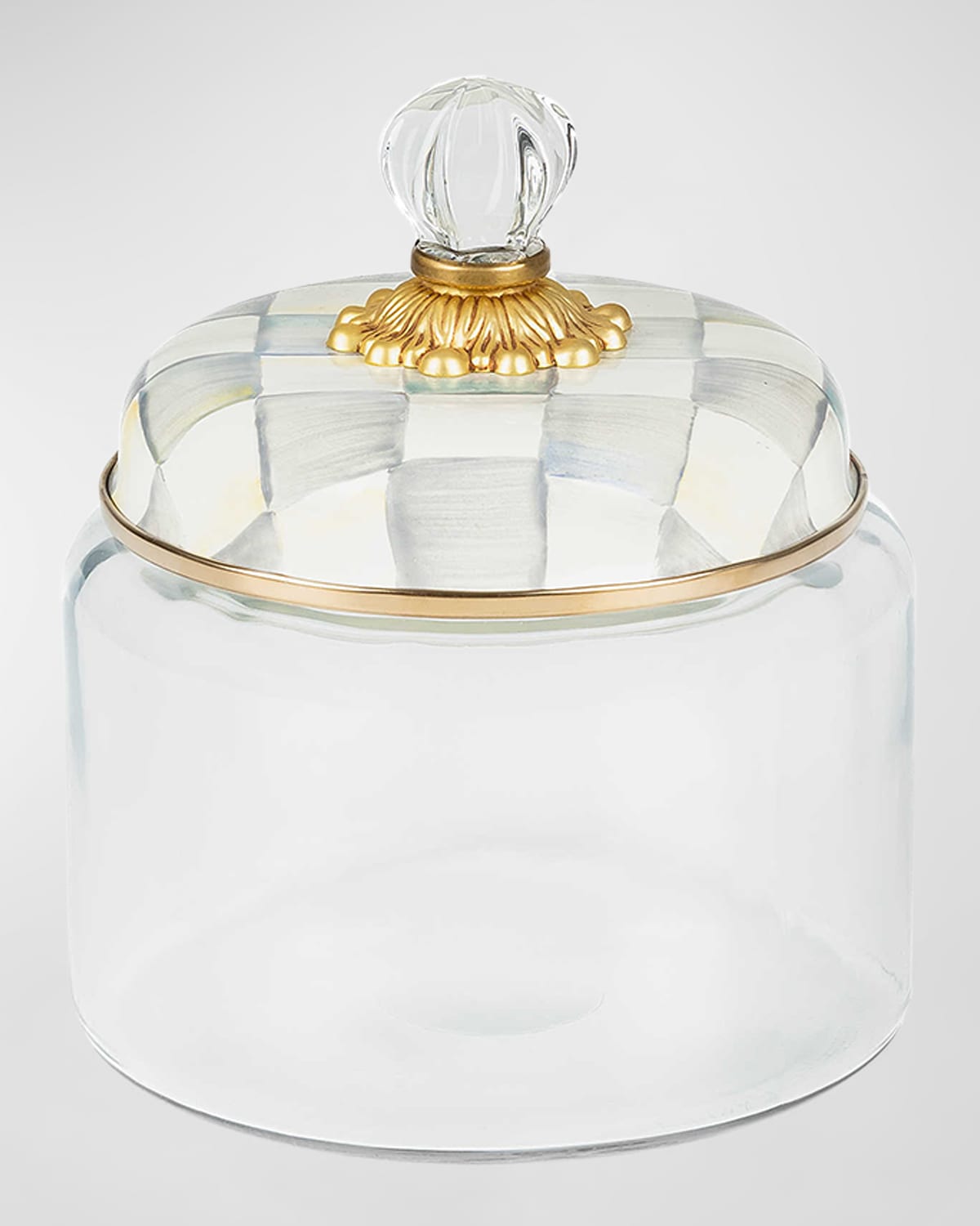 Mackenzie-childs Mackenzie Childs Sterling Check Medium Kitchen Canister In Neutral