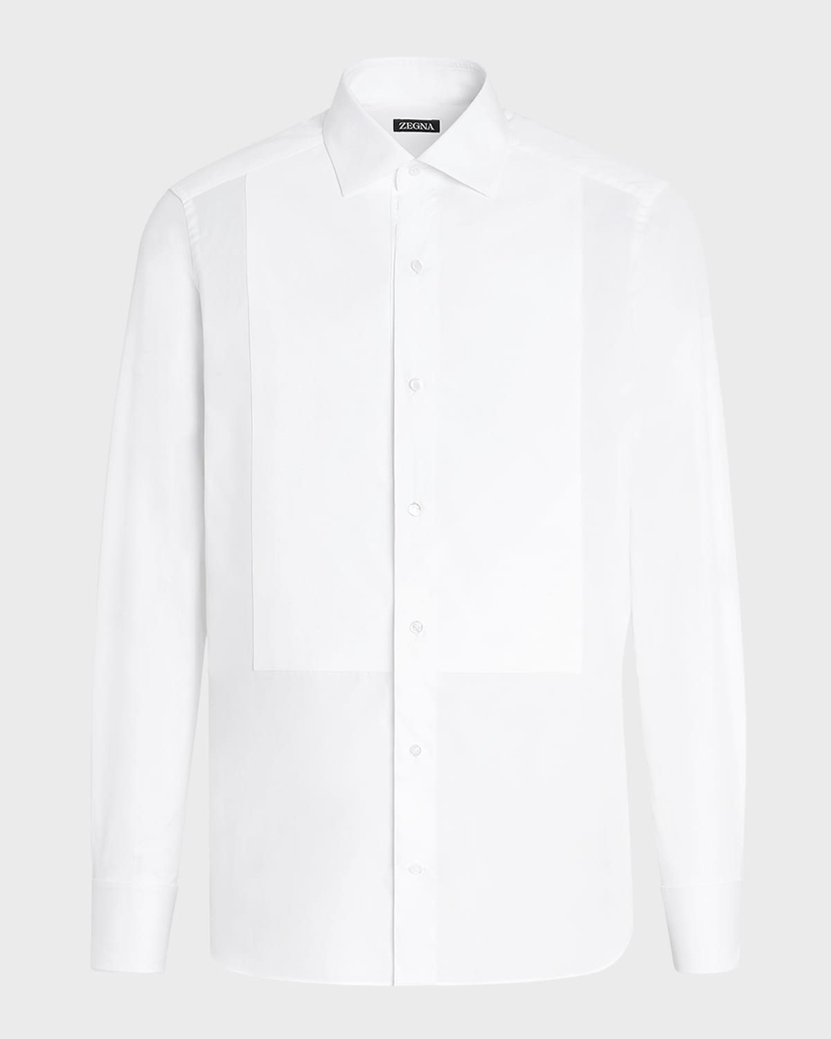 Zegna Chemise De Smoking En Coton Blanc Optique In Wht Sld