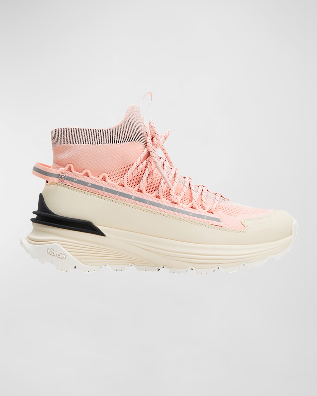 Shop Moncler Monte Runner Sock-style High-top Knit Sneakers In Medium Pink