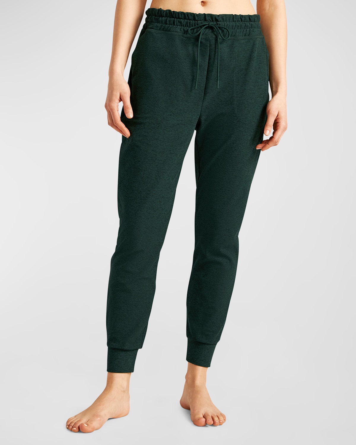 Beyond Yoga Spacedye Commuter Midi Joggers In Midnight Green He