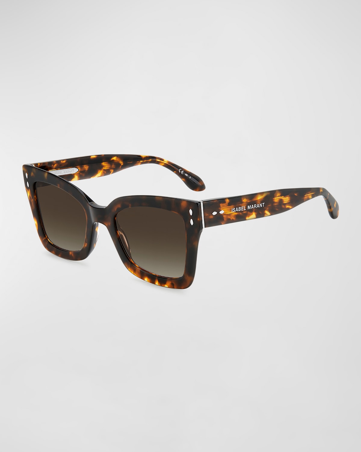Isabel Marant 52mm Flared Rectangular Sunglasses In 0086 Havana