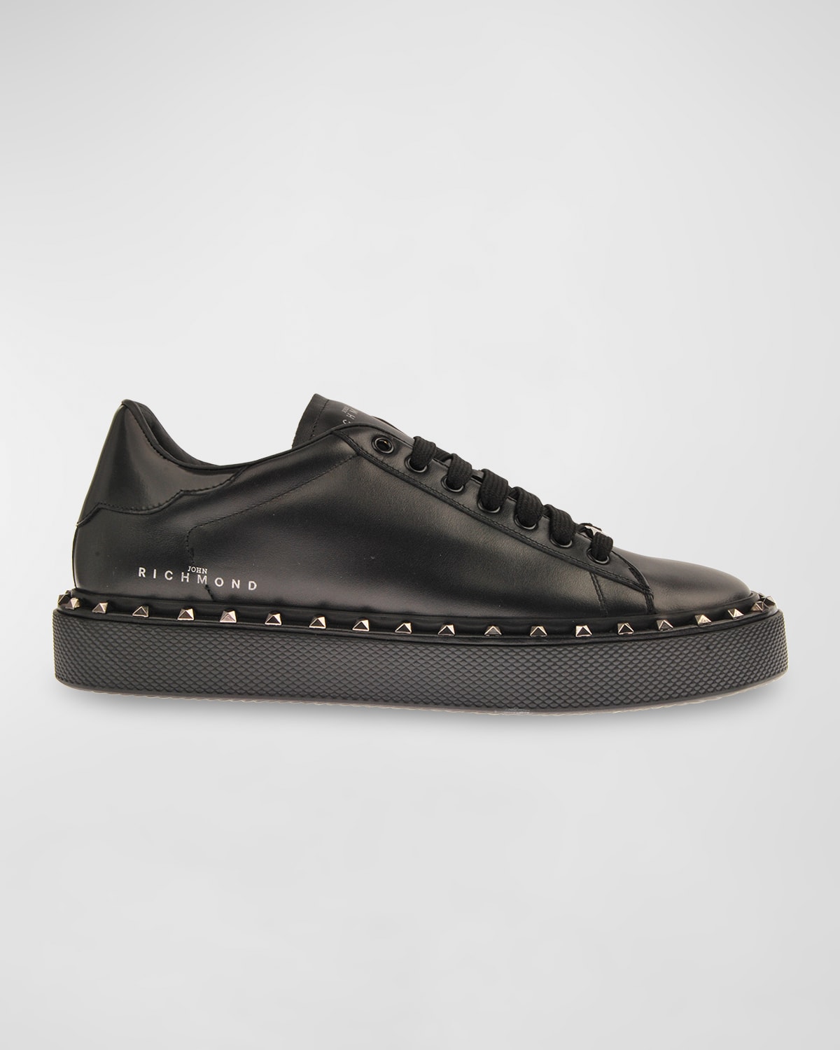 John Richmond Men's Studded Low-top Trainers In Black