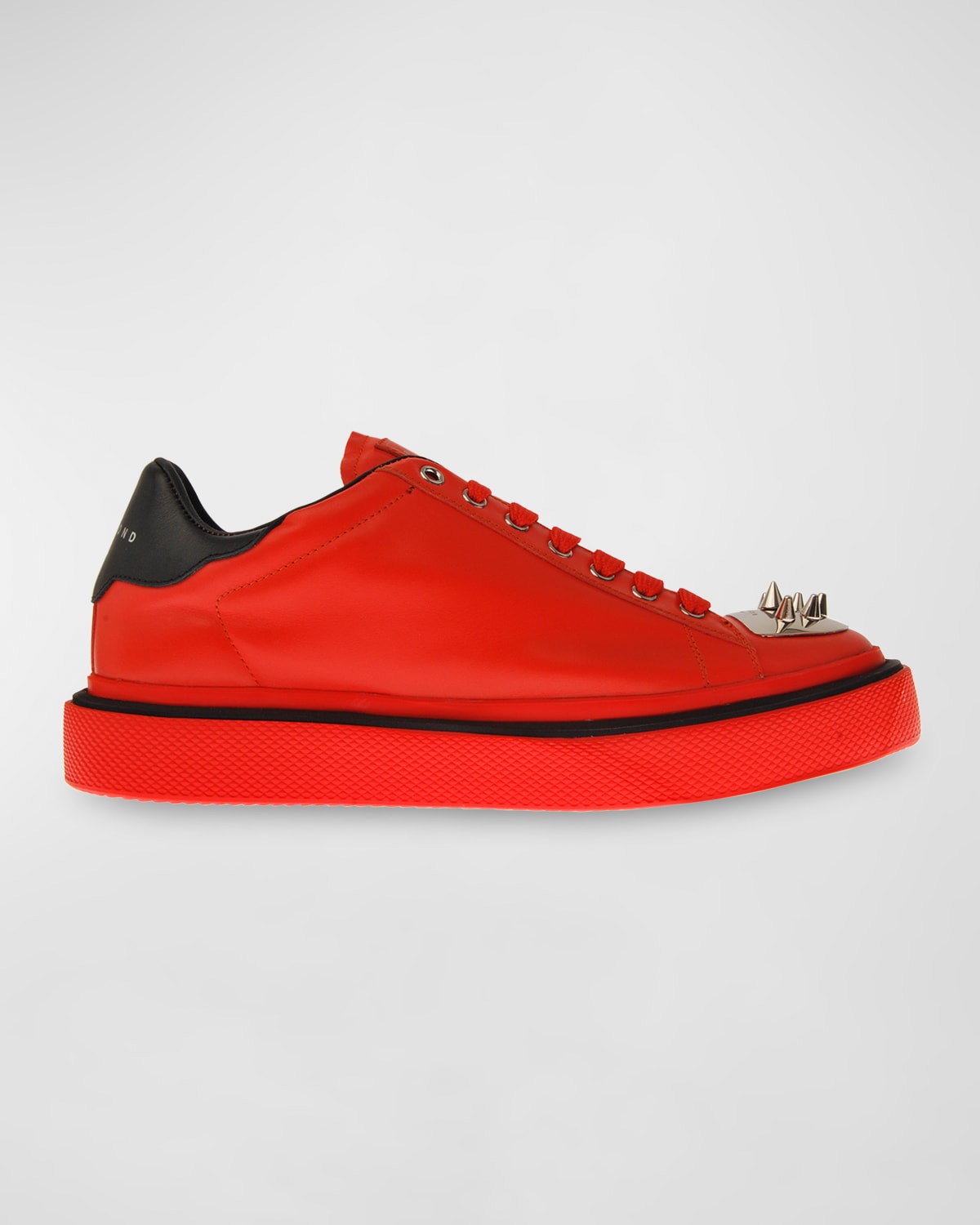 John Richmond Men's Spike Toe Low-top Trainers In Coral